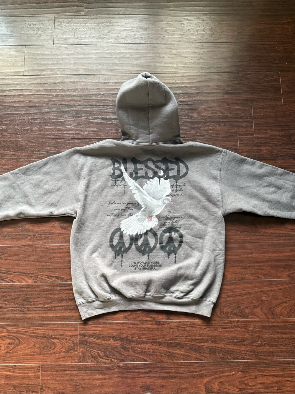 Men’s Blessed Dove Graphic Hoodie - Gray